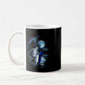 Mug Wolf Moon Lake Wolf Howling Pleine lune Wolf Graph (Gauche)