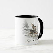 Mug Wolf Pack Howling Chanson d'hiver Chorus Animal Ar (Devant droit)