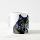Mug Wolf Portrait Votre nom Écriture personnalisée (Devant gauche)
