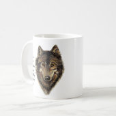 Mug Wolf Totem Animal Guide Aquarelle Nature Art (Devant gauche)