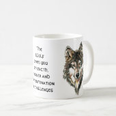 Mug Wolf Totem, Spirit Animal Guide Inspirational (Devant droit)