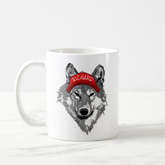 Mug Wolf Wildlife Red Baseball Casquette Nom du parten (Gauche)