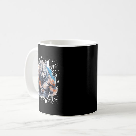 Mug Wolf Workout Gym Fighter Bodybuilder (Devant gauche)