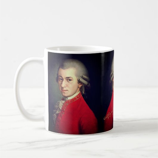 Mug Wolfgang Amadeus Mozart with signature (Gauche)