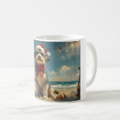 Mug Wolfhound Chien Noël Plage Vintage (Devant droit)