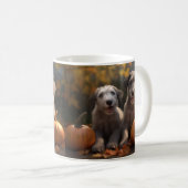 Mug Wolfhound Chiot Automne Citrouille de plaisir (Devant droit)