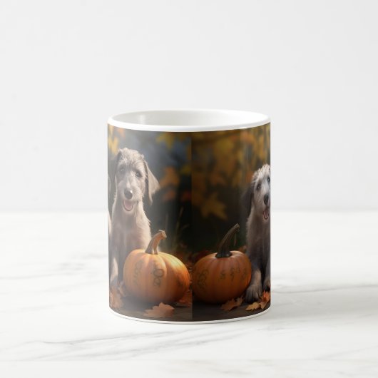 Mug Wolfhound Chiot Automne Citrouille de plaisir (Centre)