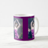 Mug woman in purple sarong , arms raised as if dancing (Devant droit)
