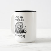 Mug Wombat Bicolore Citation Drôle Boisson (Devant gauche)