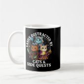 Mug Womens Cats Side Quest Distracted Tabletop Funny S (Gauche)