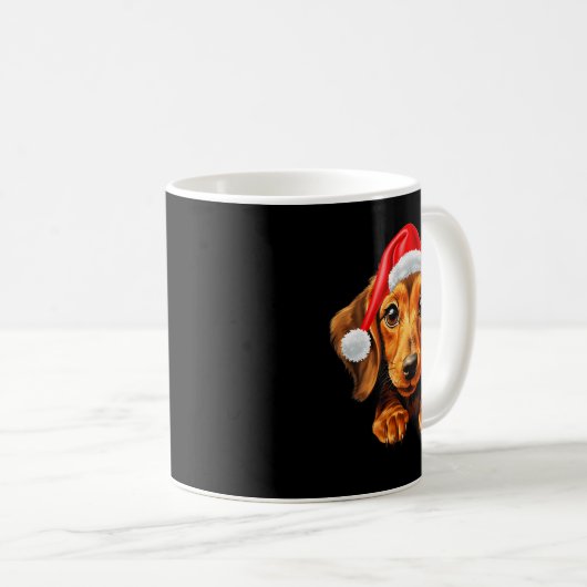 Mug Womens Dachshund Dog Santa Claus Hat Christmas New (Devant droit)