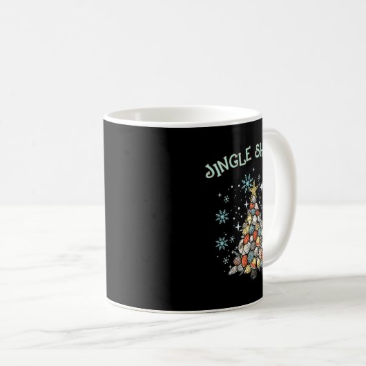 Mug Womens Jingle Shells Christmas Tree Snowflakes Cel (Devant droit)