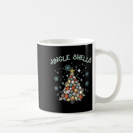 Mug Womens Jingle Shells Christmas Tree Snowflakes Cel (Droite)