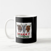 Mug Womens Merry Christmas Scottish Highland Cow Xmas  (Gauche)