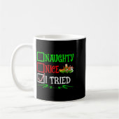 Mug Womens Nice Naughty I Tried Santa Christmas List V (Gauche)