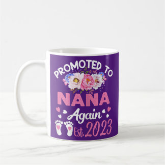 Mug Womens Promoted To Nana Again 2023 Floral