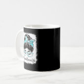 Mug Womens Psych Nurse Messy Bun Bleached World Health (Devant gauche)