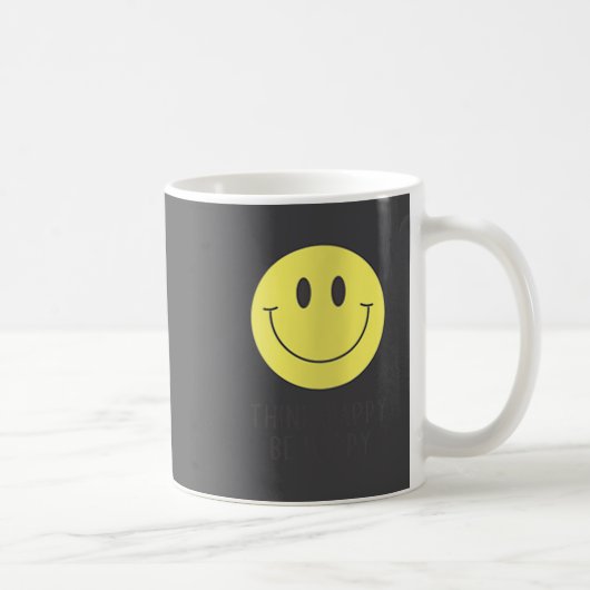 Mug Womens Think Happy Be Happy Smile Face Motivationa (Droite)