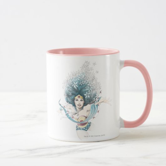 Mug Wonder Woman and Flowers (Droite)