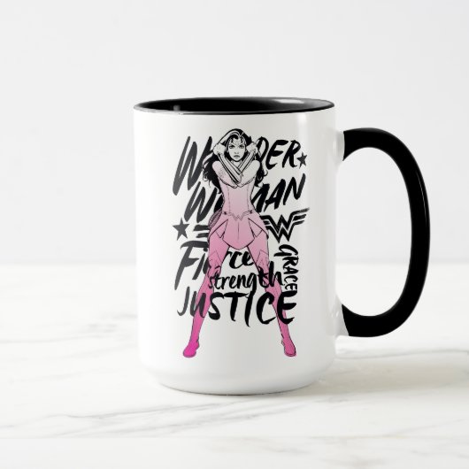 Mug Wonder Woman Brush Typography Art (Droite)