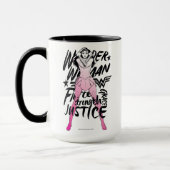 Mug Wonder Woman Brush Typography Art (Gauche)