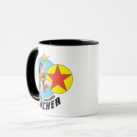 Mug Wonder Woman Étoile rouge enseignant (Devant gauche)