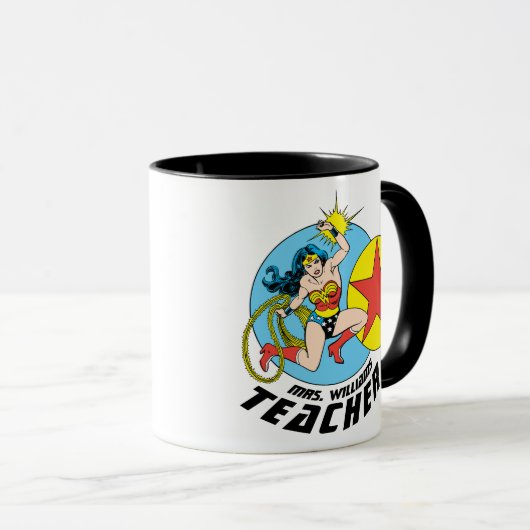 Mug Wonder Woman Étoile rouge enseignant (Devant droit)
