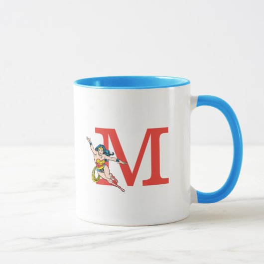 Mug Wonder Woman Flying | Ajouter votre monogramme (Droite)
