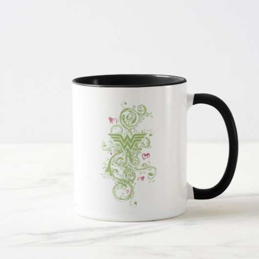 Mug Wonder Woman Green Swirls Logo (Droite)