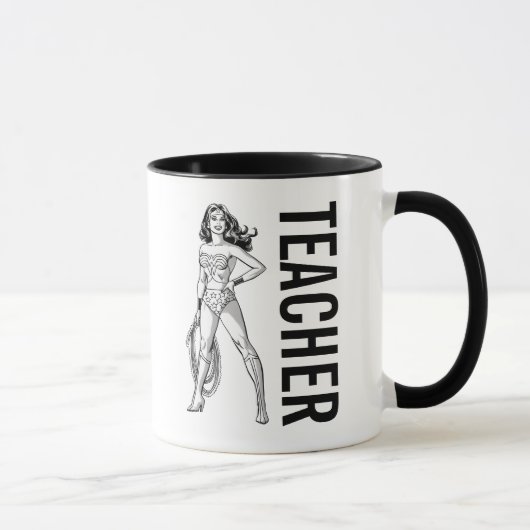 Mug Wonder Woman Pose noir & blanc (Droite)