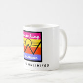 Mug Wonderhussy Adventures Sunset Mountain Logo (Devant droit)