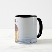 Mug Wood Duck mal flapping wings in wetland (Devant droit)