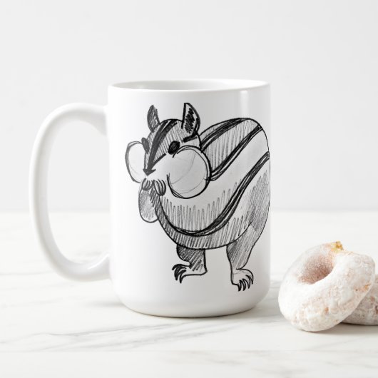 Mug Woodland Animal Art Pencil Cute Chipmunk (Avec donut)