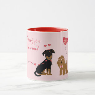 Mug Woof You Be Mine Valentine Dogs