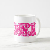 Mug Word Art - Noel dans les arbres rose Fuchsia (Devant droit)