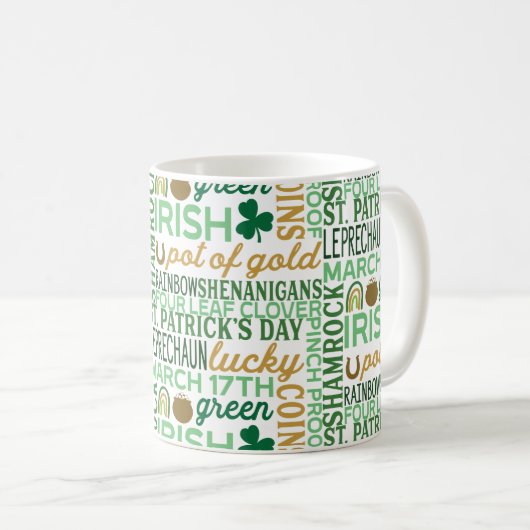 Mug Word Art St Patrick's Day (Devant droit)