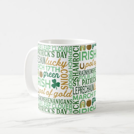 Mug Word Art St Patrick's Day (Devant gauche)