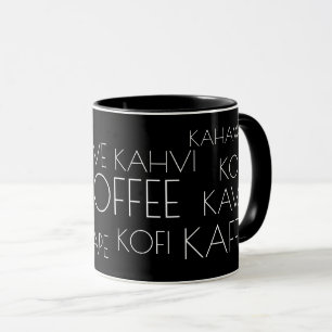 Mug Word COFFEE dans plusieurs langues Cool