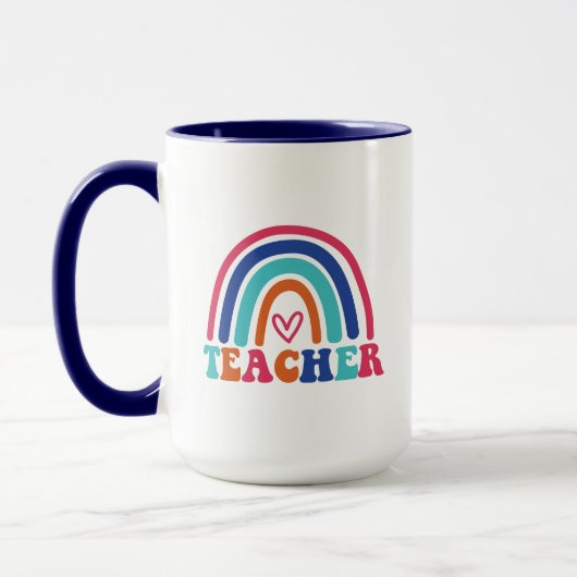 Mug Wordart arc-en-ciel enseignant (Gauche)