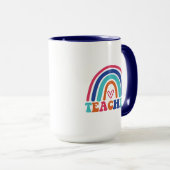 Mug Wordart arc-en-ciel enseignant (Devant droit)