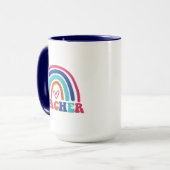 Mug Wordart arc-en-ciel enseignant (Devant gauche)