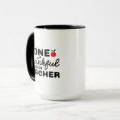 Mug Wordart d'un enseignant reconnaissant (Devant gauche)