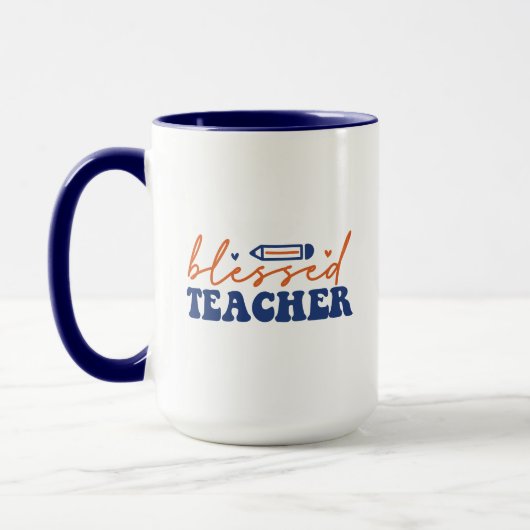 Mug Wordart Prof Enseignant Bienheureux (Gauche)