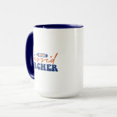 Mug Wordart Prof Enseignant Bienheureux (Devant gauche)