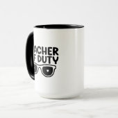 Mug Wordart Prof Hors Service (Devant gauche)