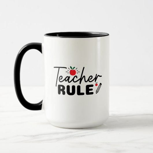 Mug Wordart Règle Enseignant (Gauche)