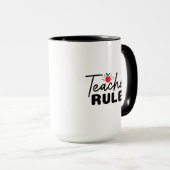 Mug Wordart Règle Enseignant (Devant droit)