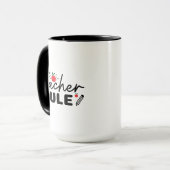 Mug Wordart Règle Enseignant (Devant gauche)