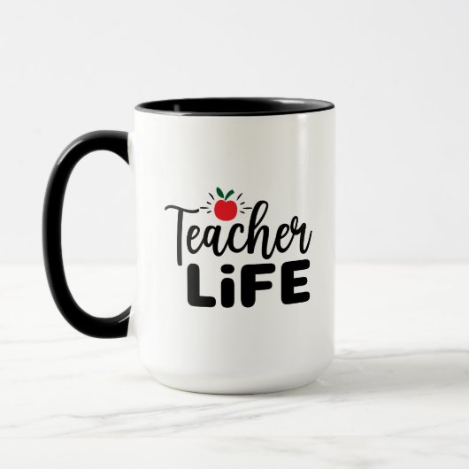 Mug Wordart Vie d'enseignant (Gauche)