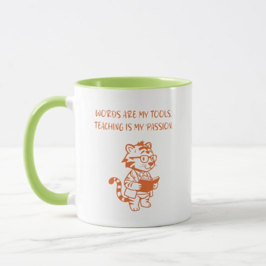 Mug Words My Tools Teaching My Passion Educator (Gauche)